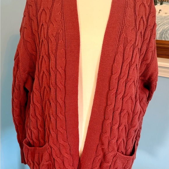 St. John's Bay Cable Knit Cardigan - Apple Butter - Picture 2 of 9